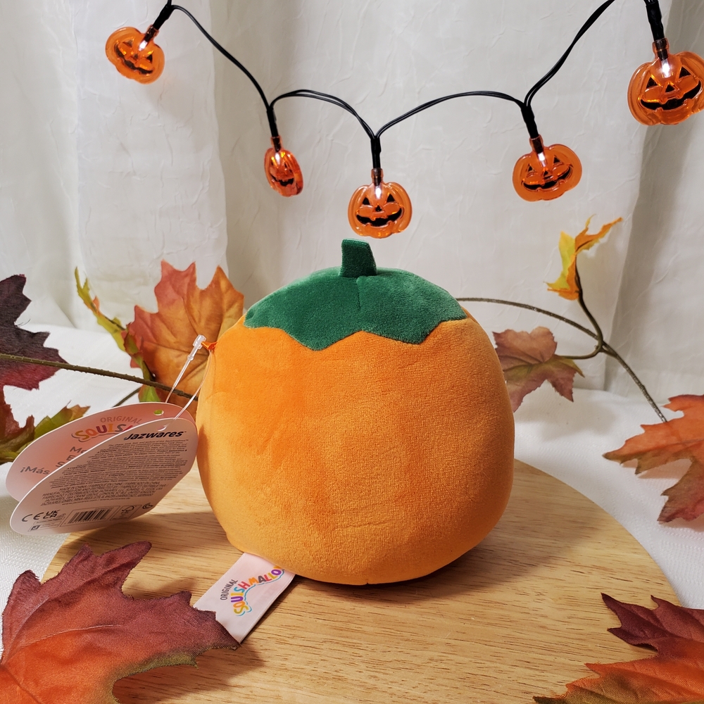 Squishmallows Jodie Pumpkin Halloween Cozy Plush Orange Green Stuffed Animal Toy - Picture 2 of 7